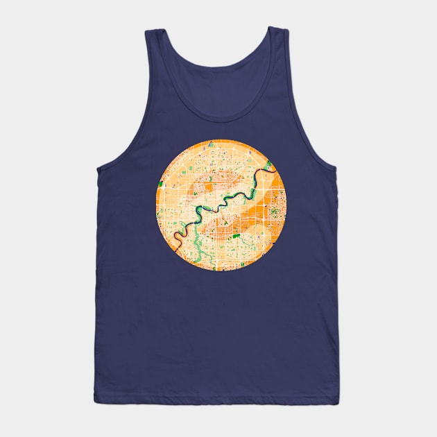 Edmonton Circular Map Tank Top by Edmonton River